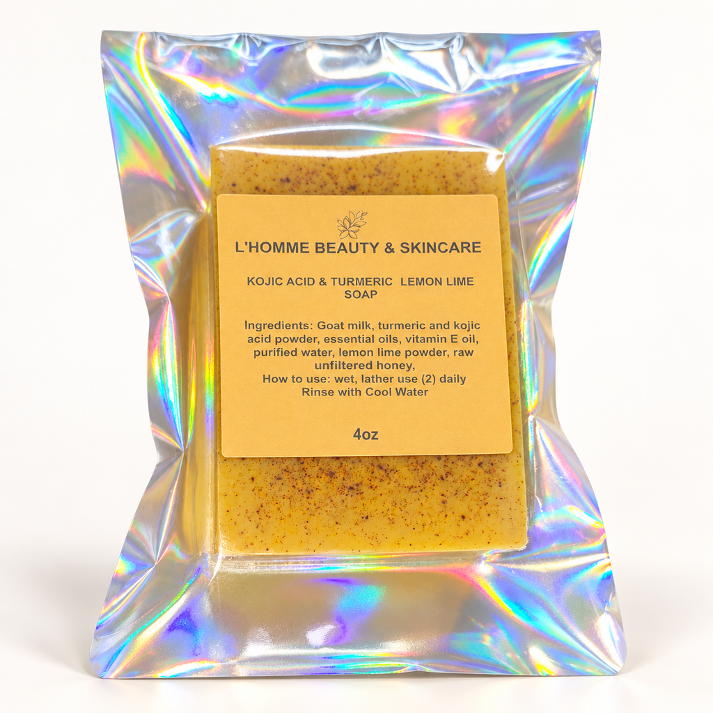 L'homme Beauty Kojic Acid & Turmeric Cleansing Bar-4 oz